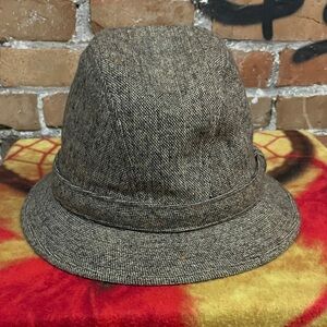 STETSON-men’s brown wool tweed vintage fedora bucket hat